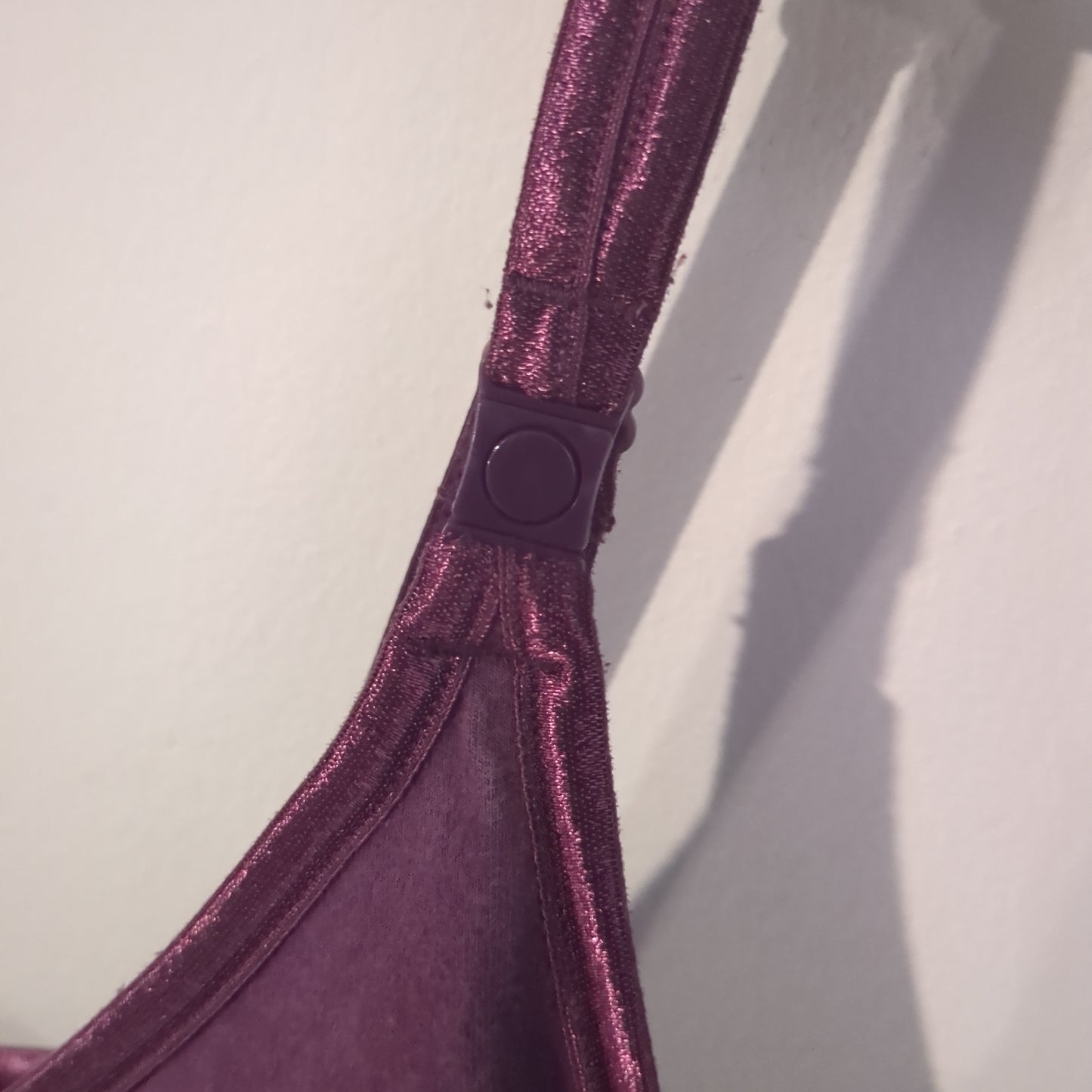 Adjustable clasp strap shelf bra cami, Grape -NF