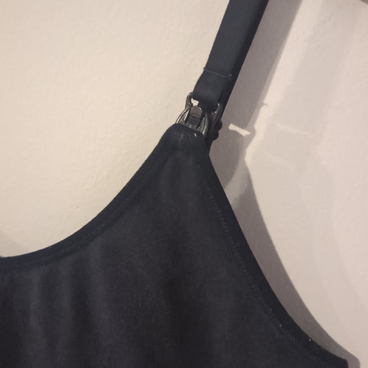 Adjustable clasp strap shelf-bra cami, Black -NF