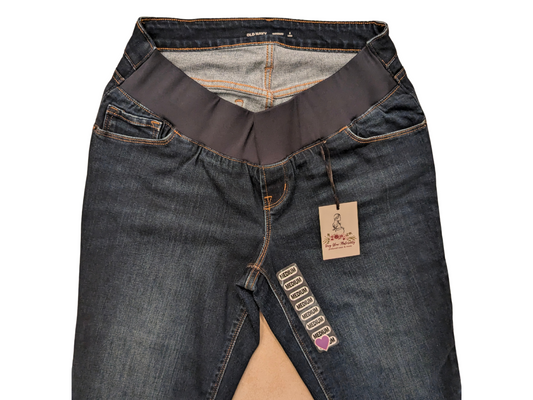 Under-belly panel 32" bootcut jeans, Dark wash