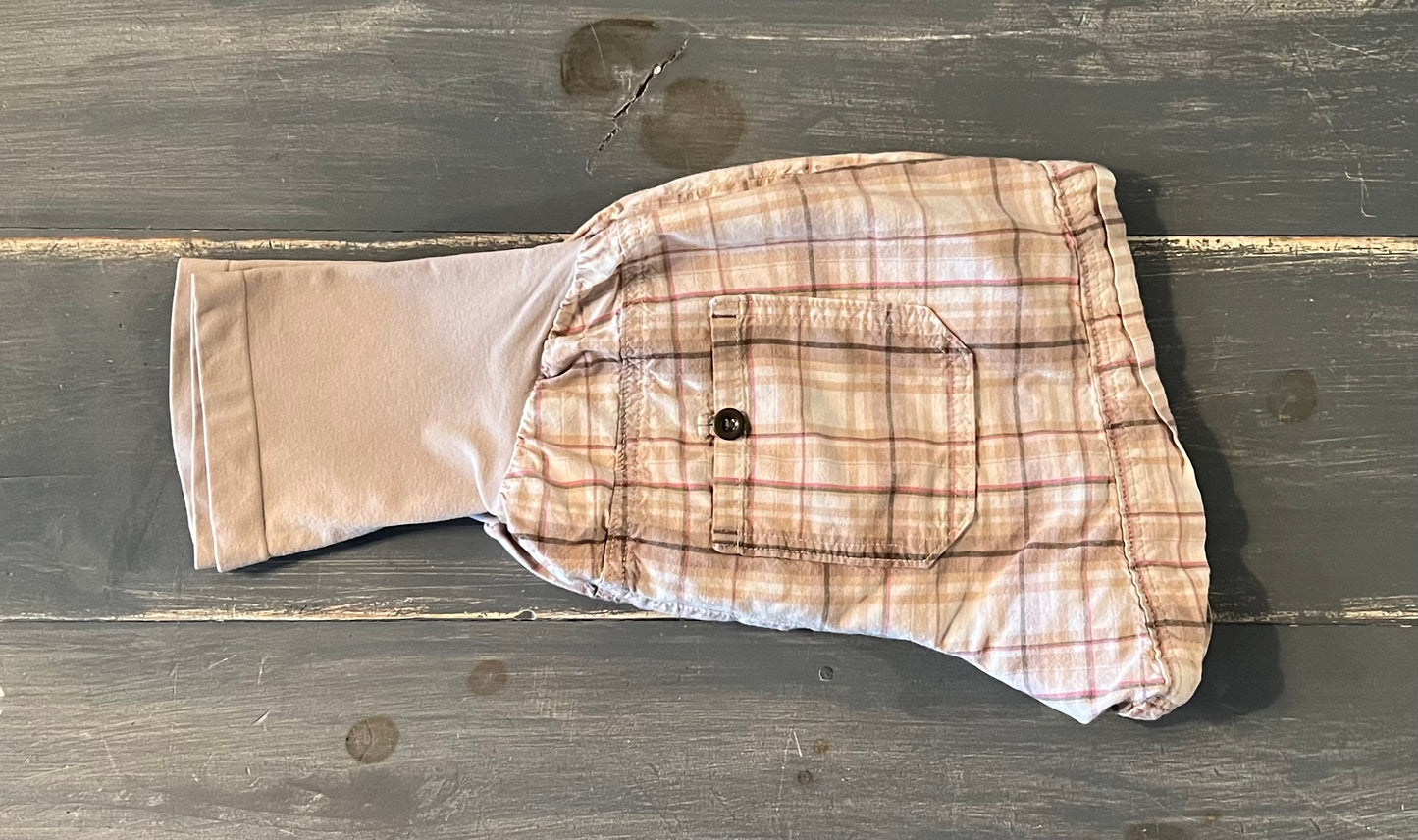 Full panel 4” casual shorts, Cream plaid