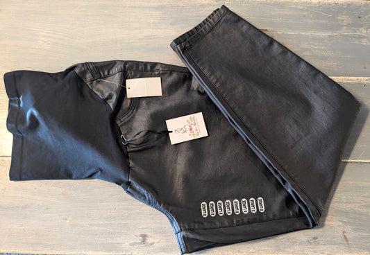 Faux leather full panel 27" skinny pants, Black *brand new*