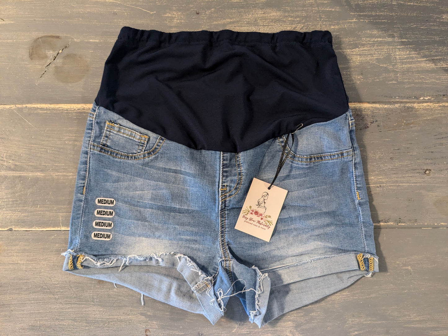 Full panel 2" cuffed hem denim shorts, Medium wash