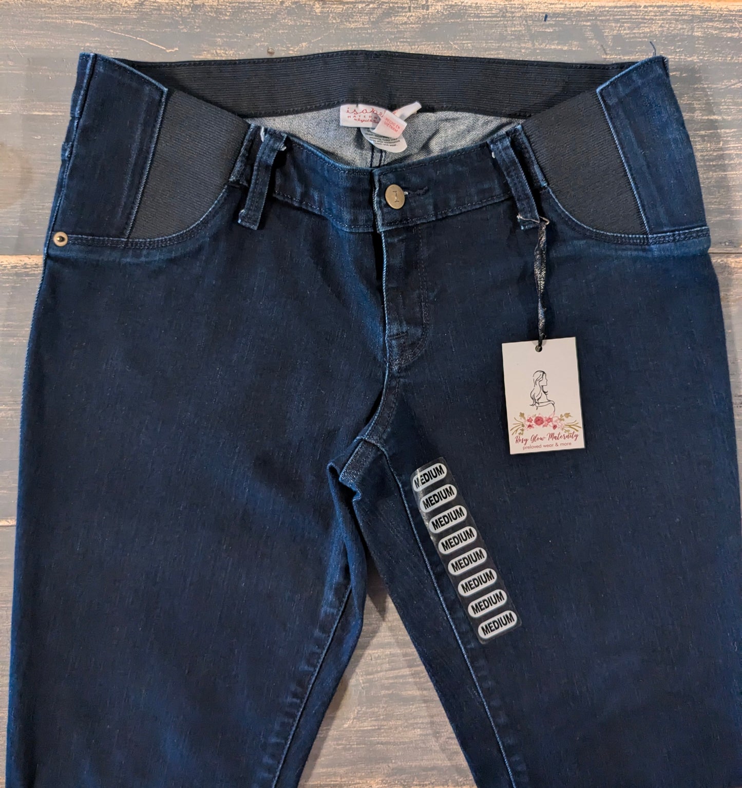 Side panels 27" skinny jeans, Multi wash