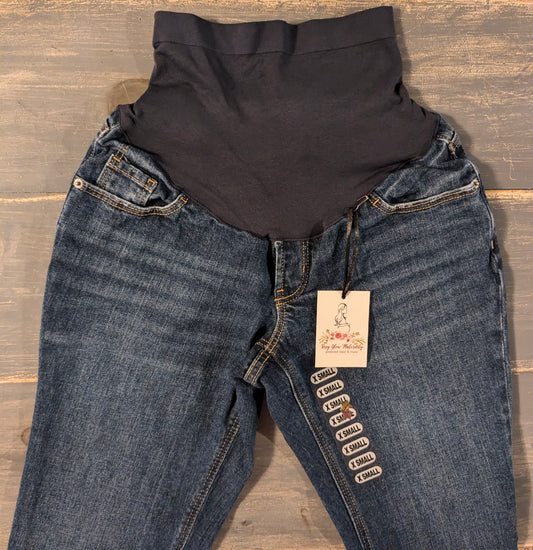 Full panel cropped 22" boyfriend jeans, Dark wash