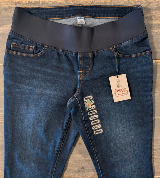 Under-belly panel 26" skinny jeans, Dark wash