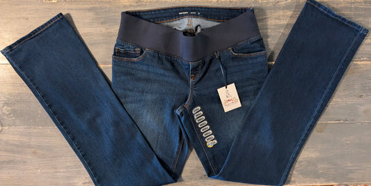 Under-belly panel 31" bootcut jeans, Dark wash