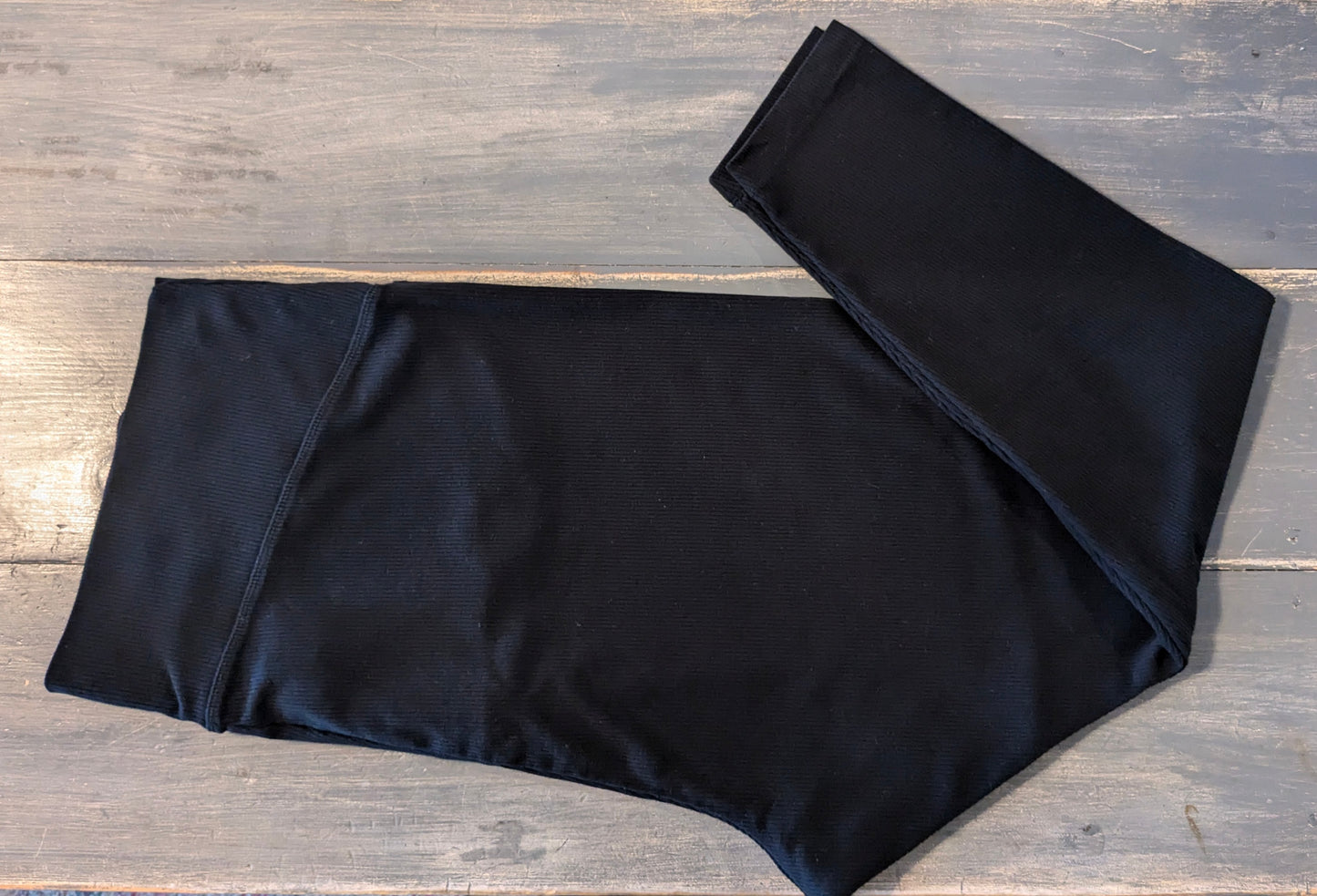 Ribbed knit full panel 25" leggings, Black