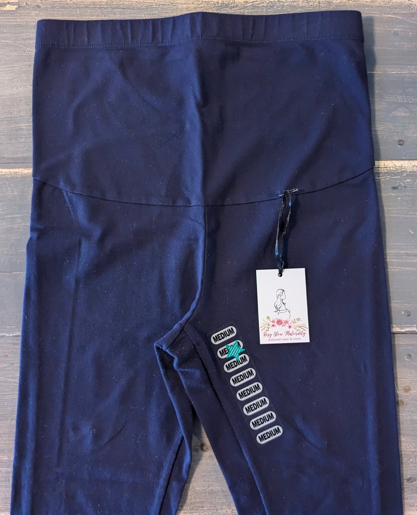 Zipper hem full panel 24" leggings, Navy