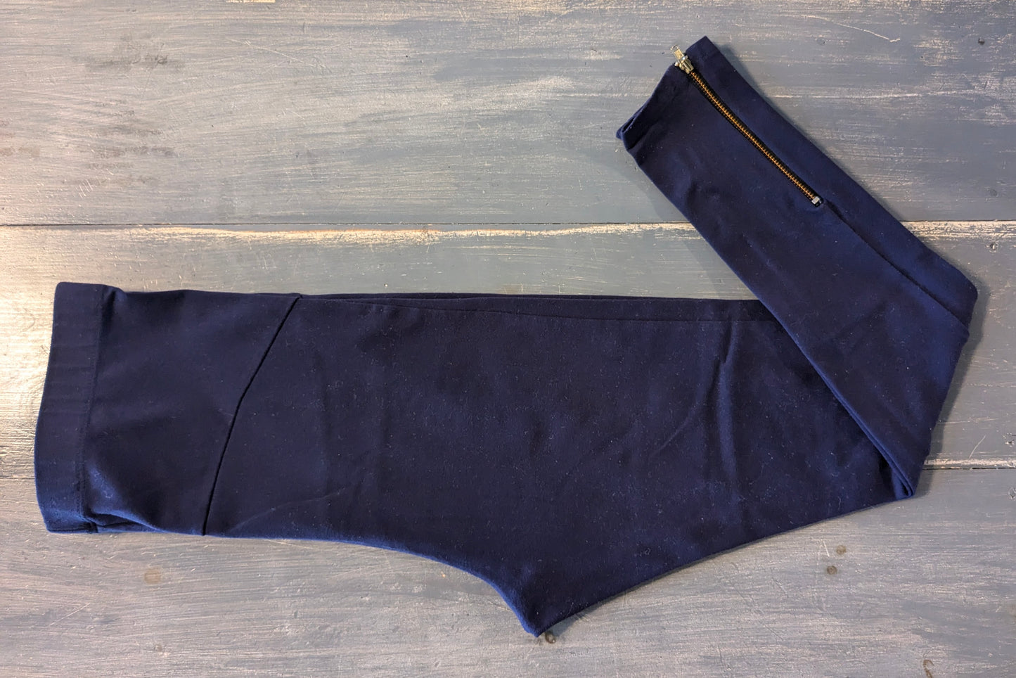 Zipper hem full panel 24" leggings, Navy