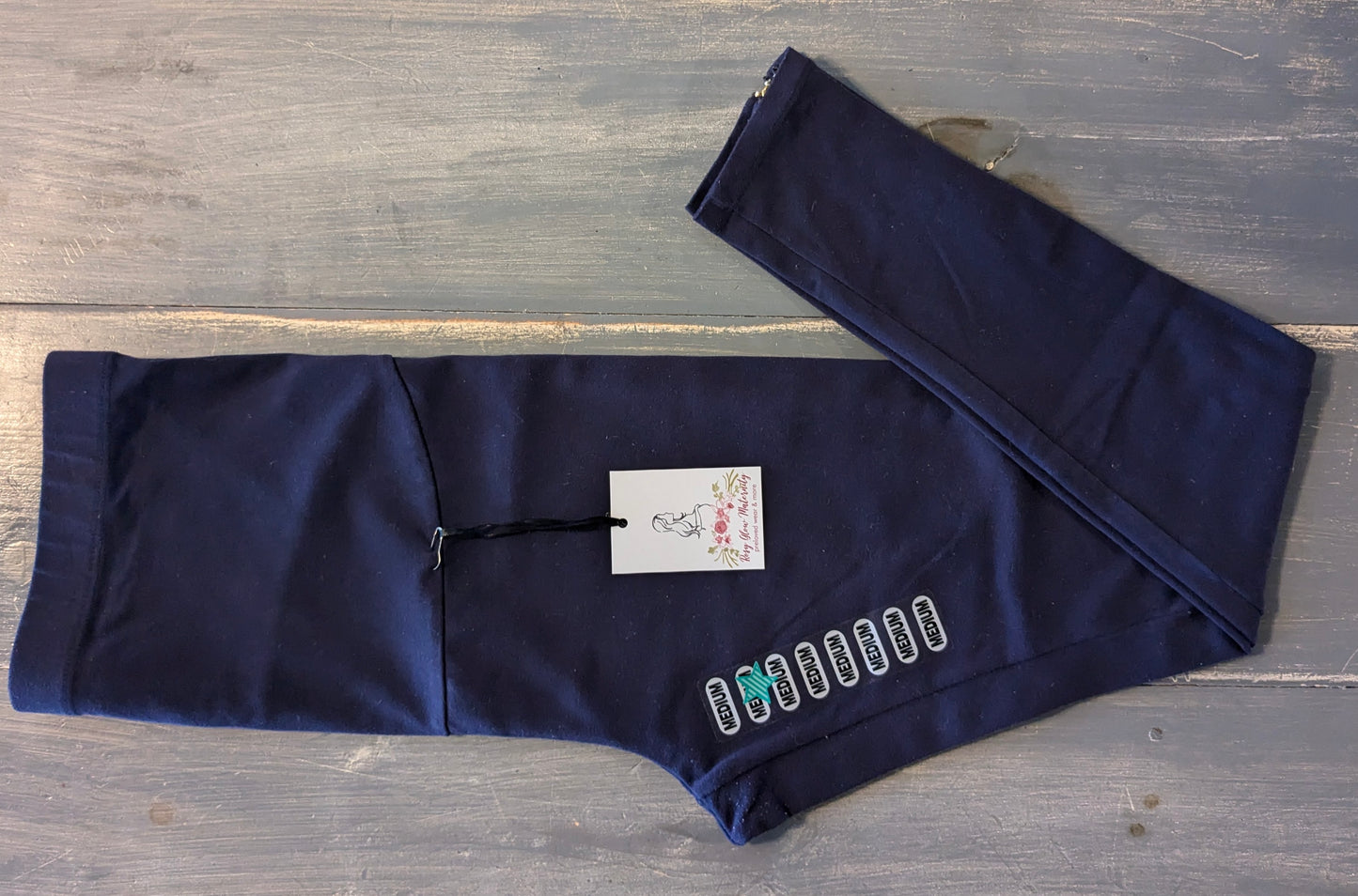 Zipper hem full panel 24" leggings, Navy