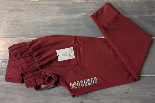 Under-belly panel 26" cozy joggers, Burgundy