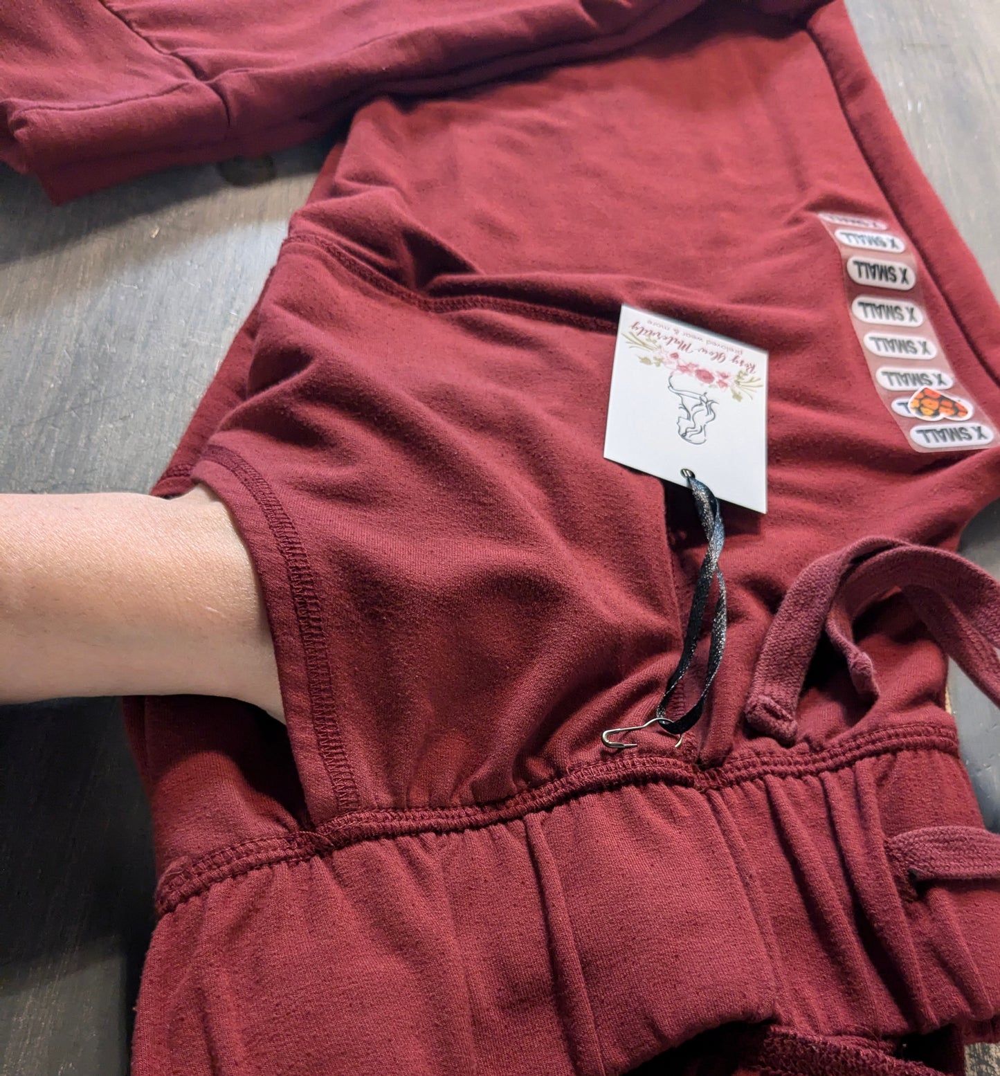 Under-belly panel 26" cozy joggers, Burgundy