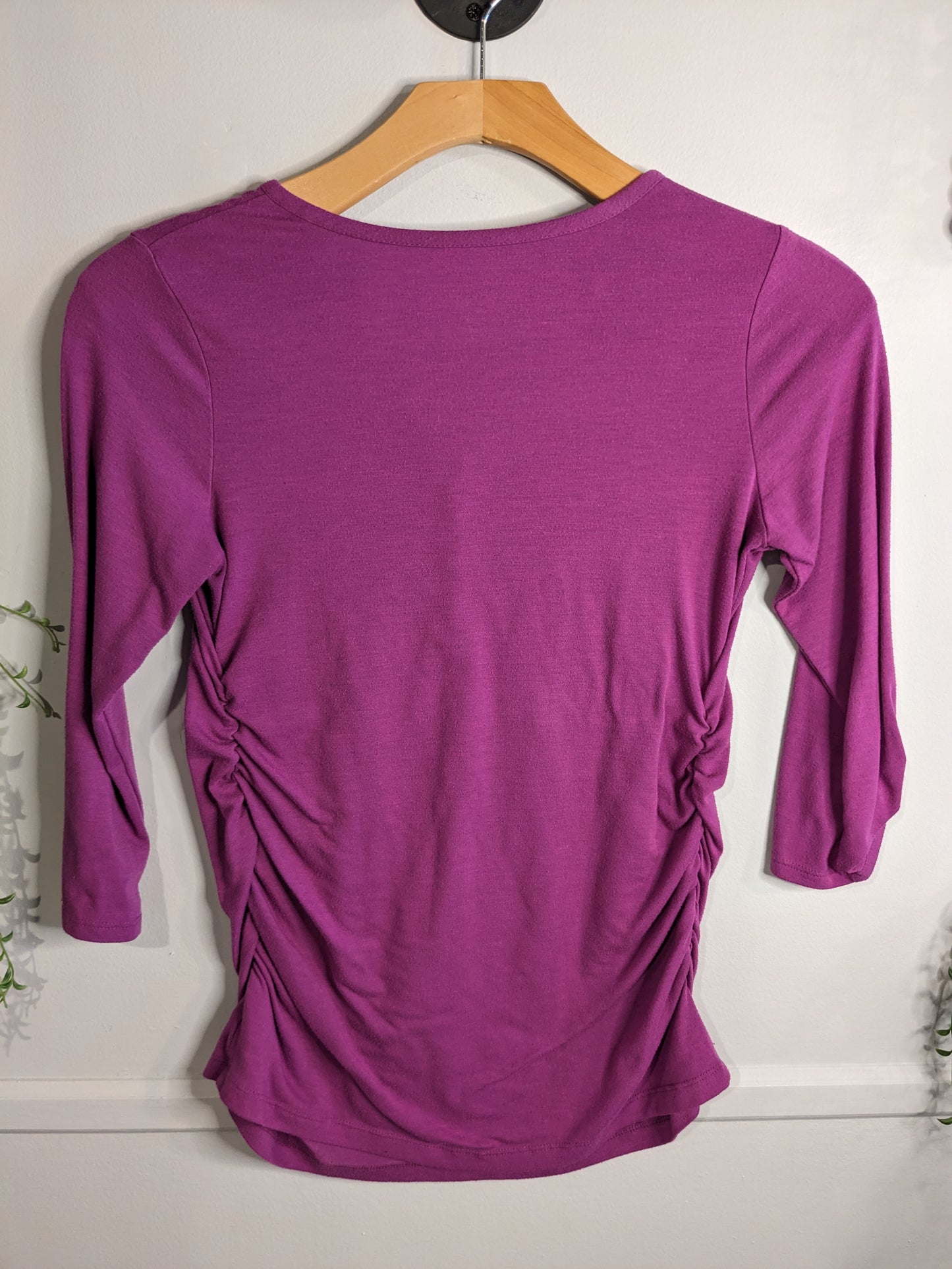 Essential Henley 3/4 tee, Purple