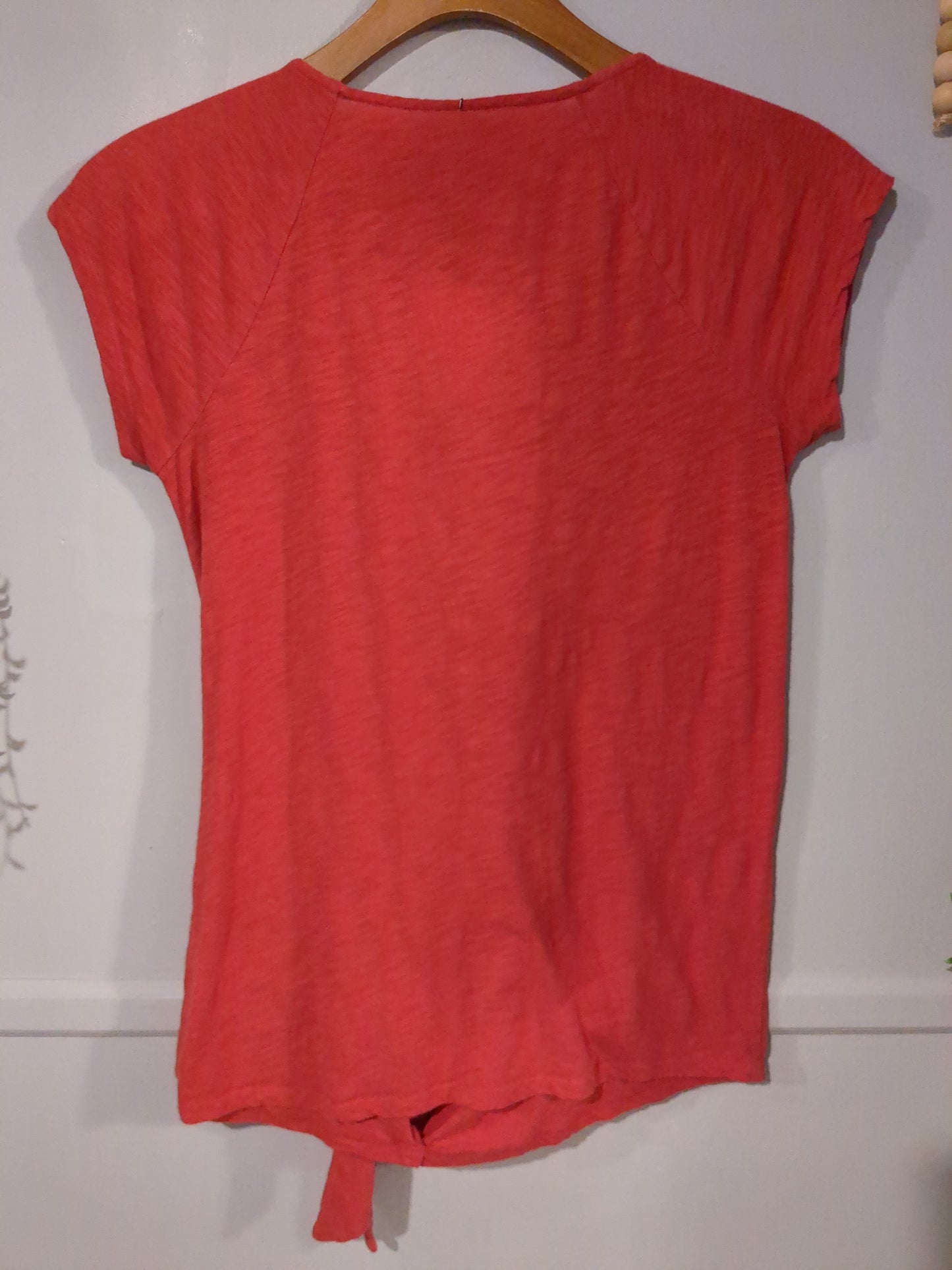 Front knot relaxed fit SS tee, Red