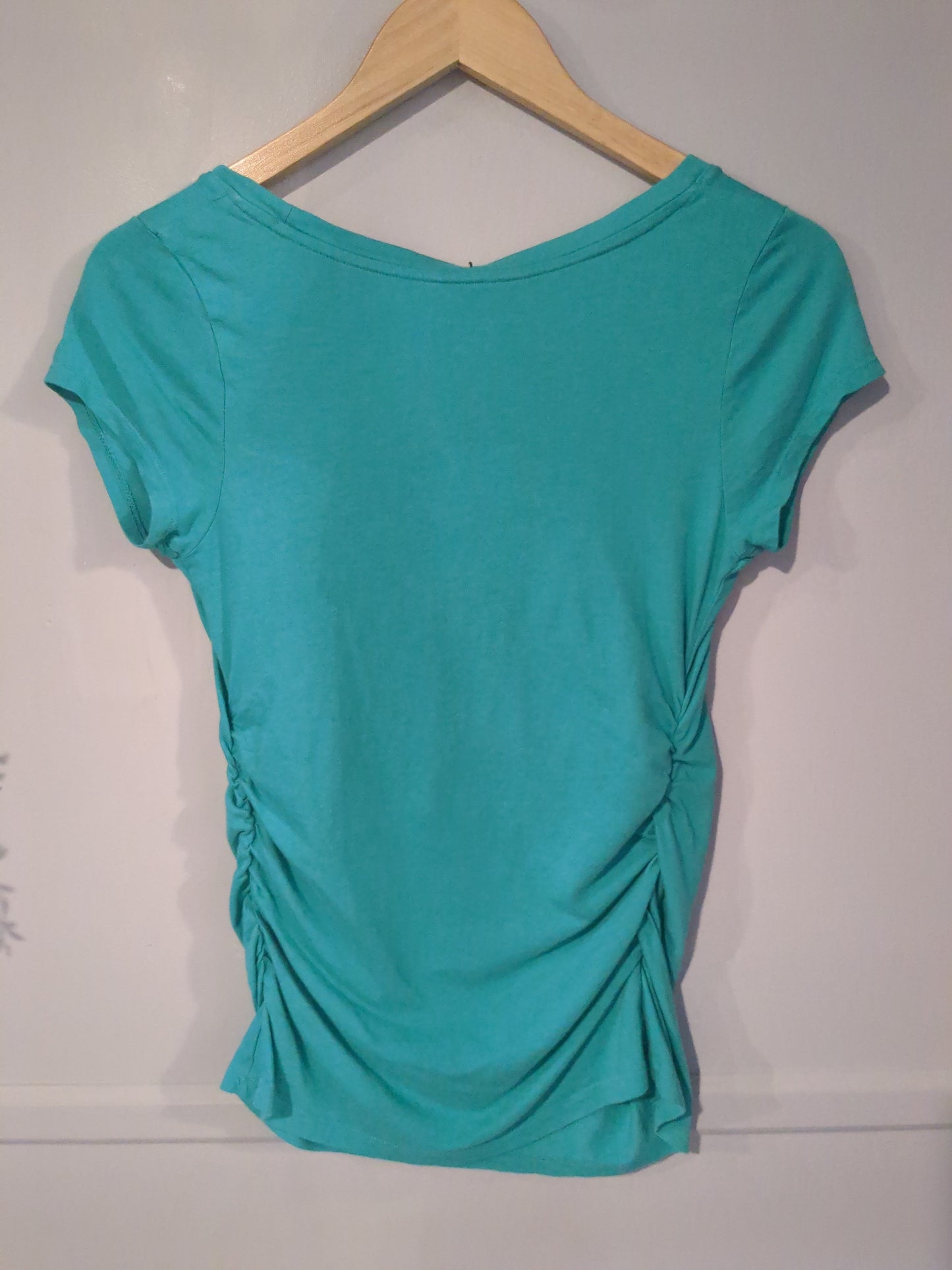 Essential fitted scoop neck SS tee, Turquoise